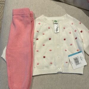 Little Me 100% cotton 2pc sweater set NWT